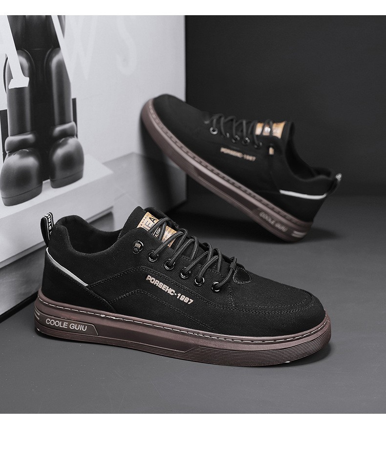 2024春季男鞋小白鞋子皮面板鞋休闲皮靴百搭潮流学生鞋男款板鞋潮