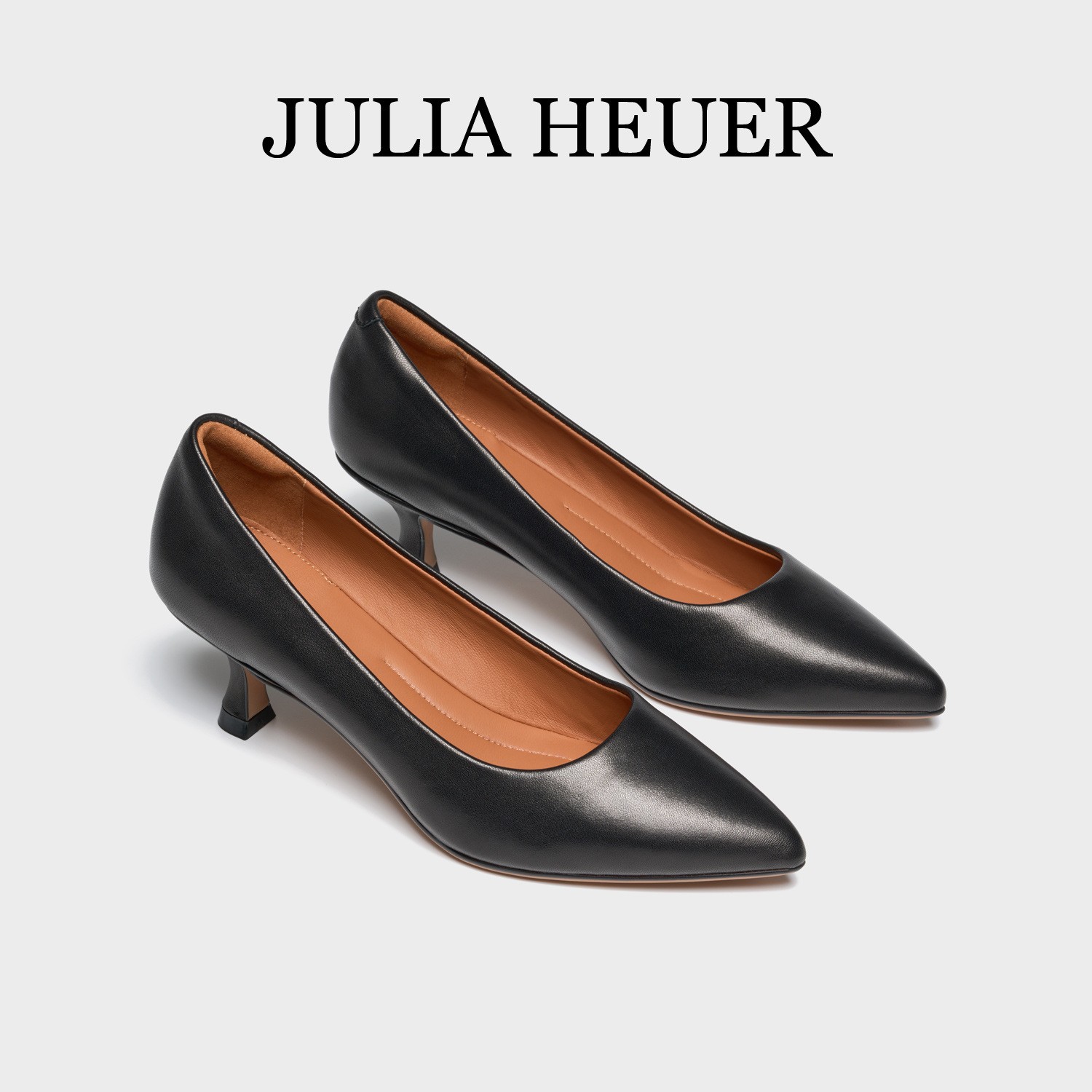 Julia Heuer德国小众 2024春夏尖头细跟通勤高跟鞋浅口真皮女单鞋